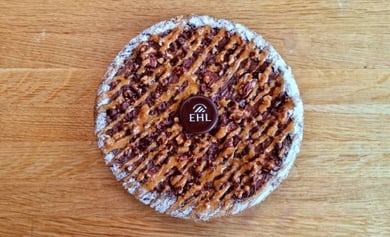 A photographie of EHL's guilt-free gluten & lactose-free chocolate brownie