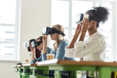 People using virtual reality headset