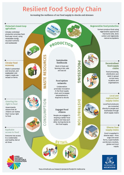 Resilient food supply chain infographic