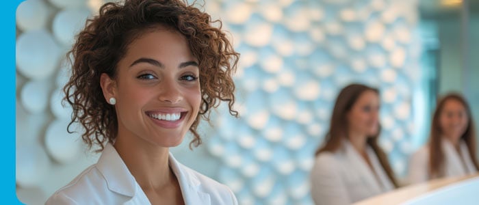 Intern at hotel front desk