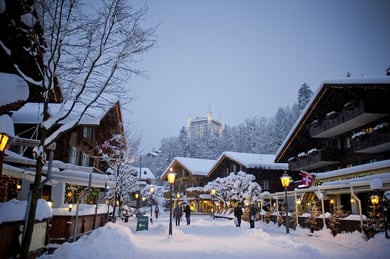 Photography of a ski resort in the mountains